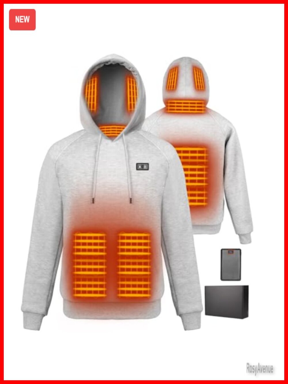 Men's Heated Hoodie Pullover Sweatshirt Winter Warm with Battery